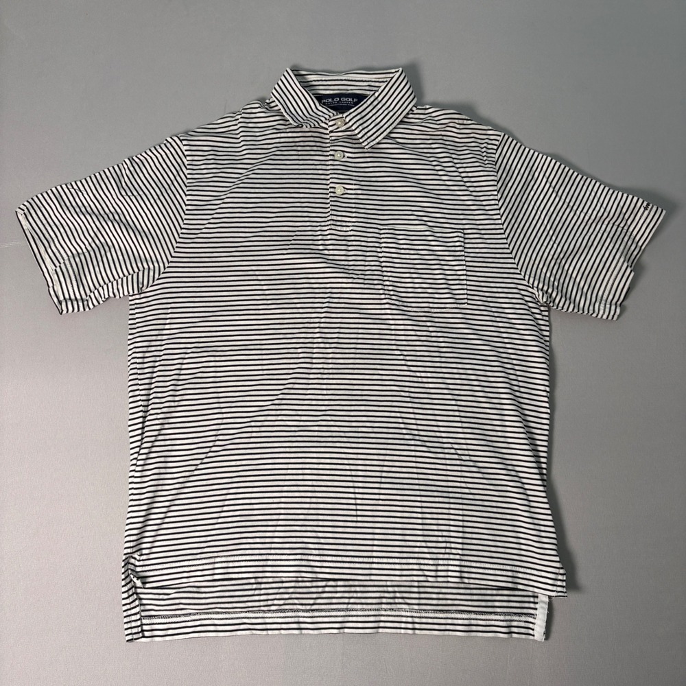 Polo Golf Ralph Lauren Mens Small Pima Cotton Striped Polo Shirt Mid Ocean Club